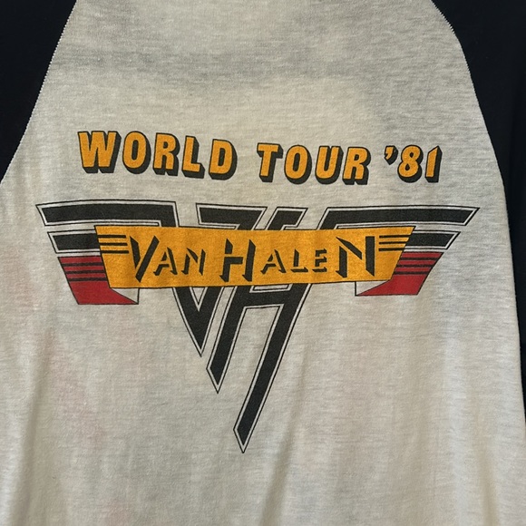 Vintage Van Halen 1981 World Tour Baseball Tee - Picture 5 of 6